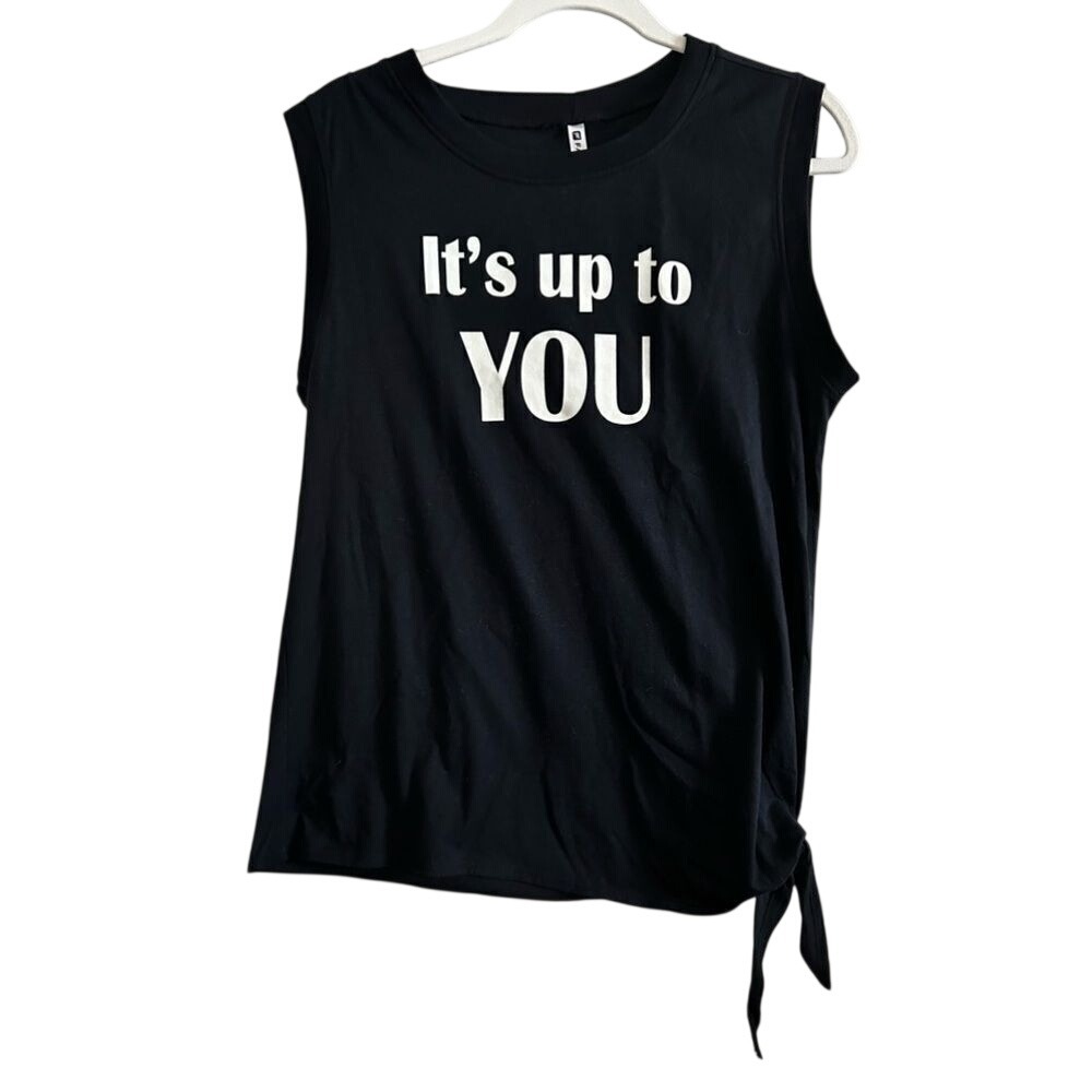 Fabletics Shirt Womens M‎ Black Rachelle Muscle Tank Its Up To You Graphic